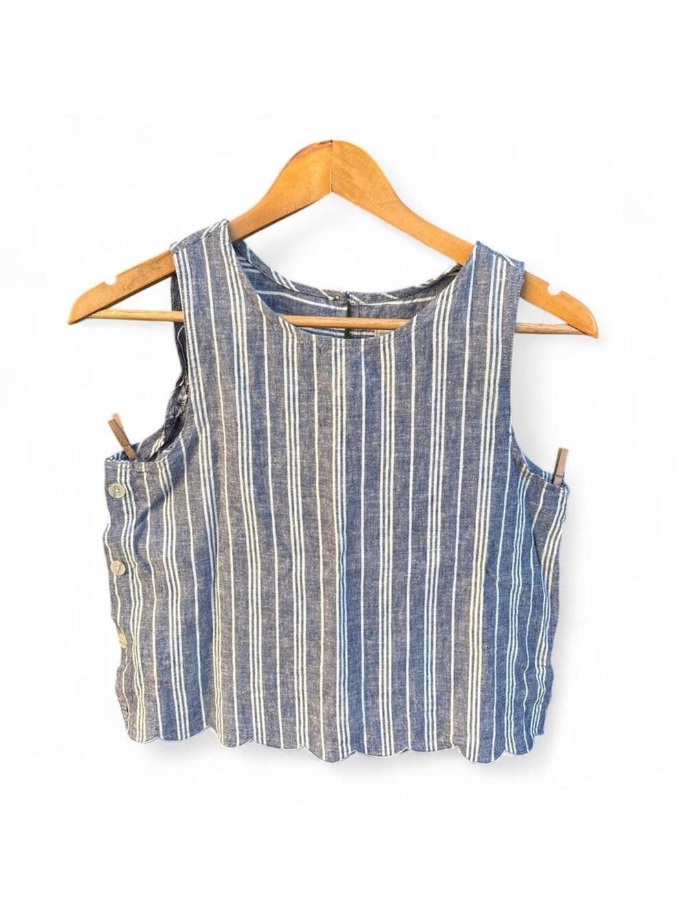 Women's Blue and Multi Crop-top